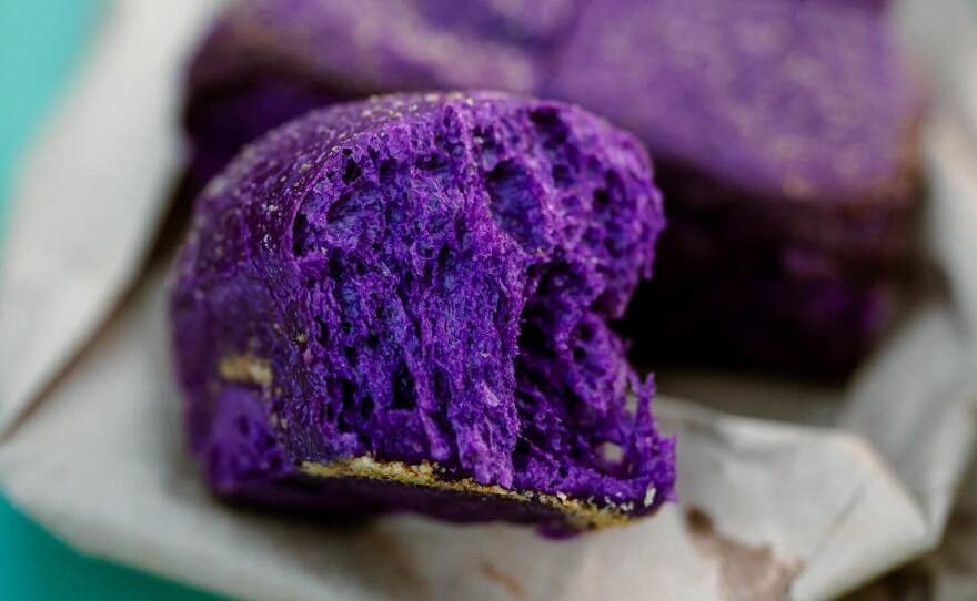 One of the signature items at Phillip Esteban's White Rice Bodega is ube pandesal. Undated photo.