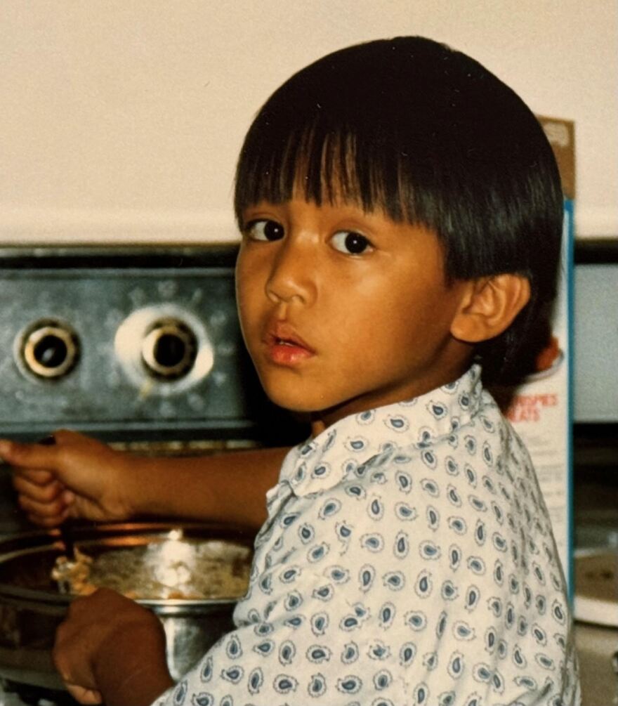 Phillip Esteban's first memories of food are linked to cooking with his grandmother when he was a small child. Undated photo.