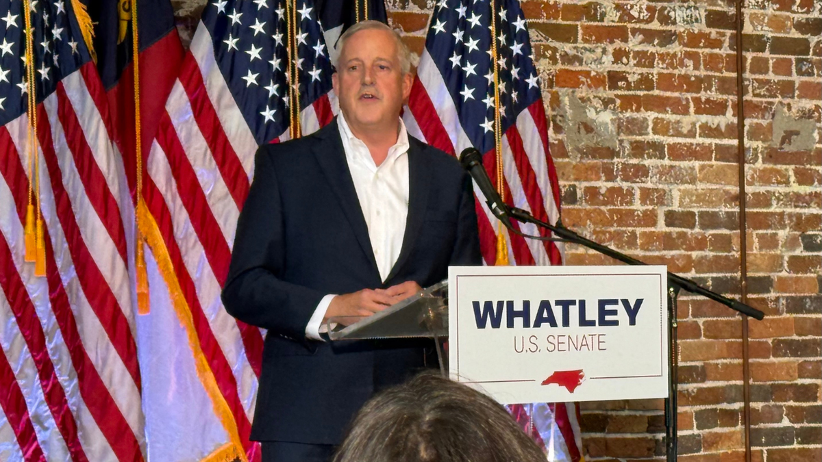 RNC President Michael Whatley announces his race for Senator for North Carolina on July 31, 2025.